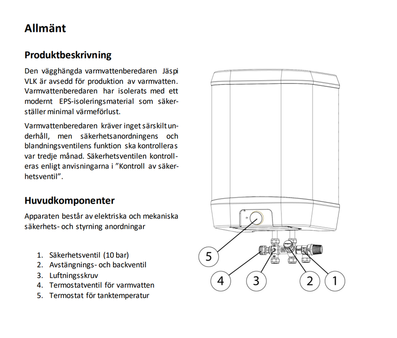 VARMVATTENBEREDARE JÄSPI VLK-60