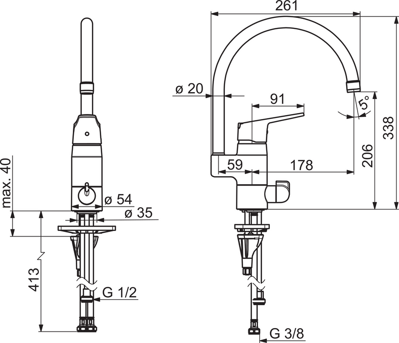 KÖKSBLANDARE ORAS 1839FG-33 VEGA DMA SVART