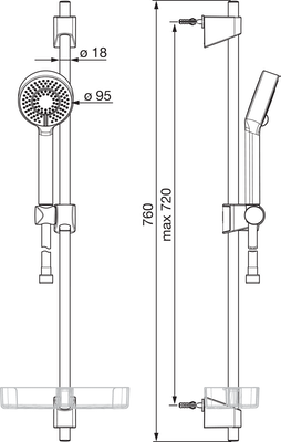 DUSCHSET ORAS 544-33 APOLLO SVART