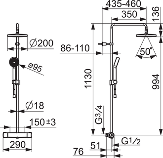 ORAS 7402 NOVA BLANDARE MED TAKDUSCH