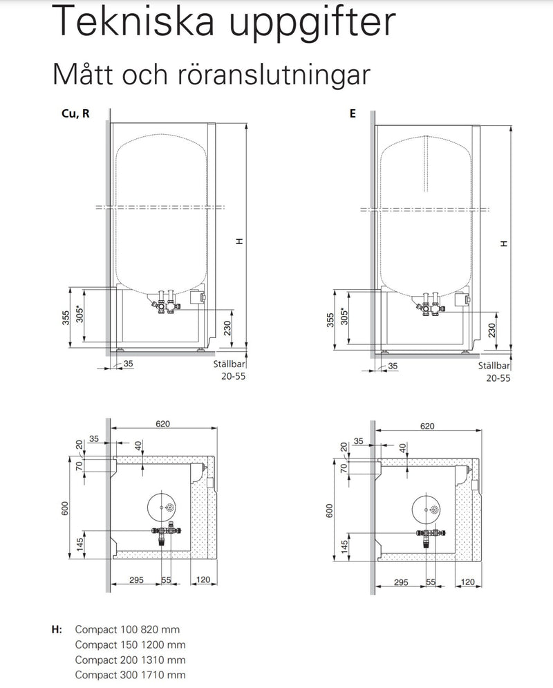 VARMVATTENBEREDARE NIBE C-300 ROSTFRI